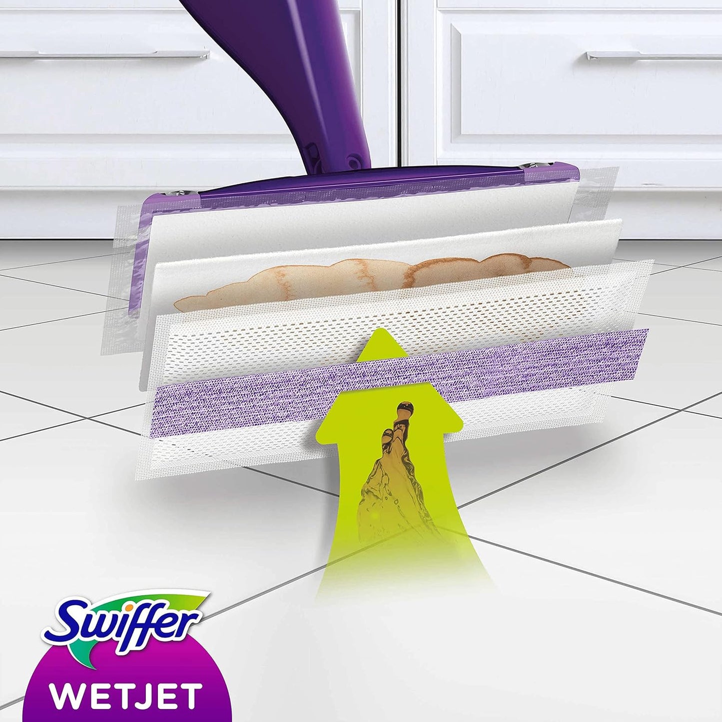Swiffer WetJet Cordless Spray Mop – Home Office Focus Refresh, Quiet Daily Floor Care