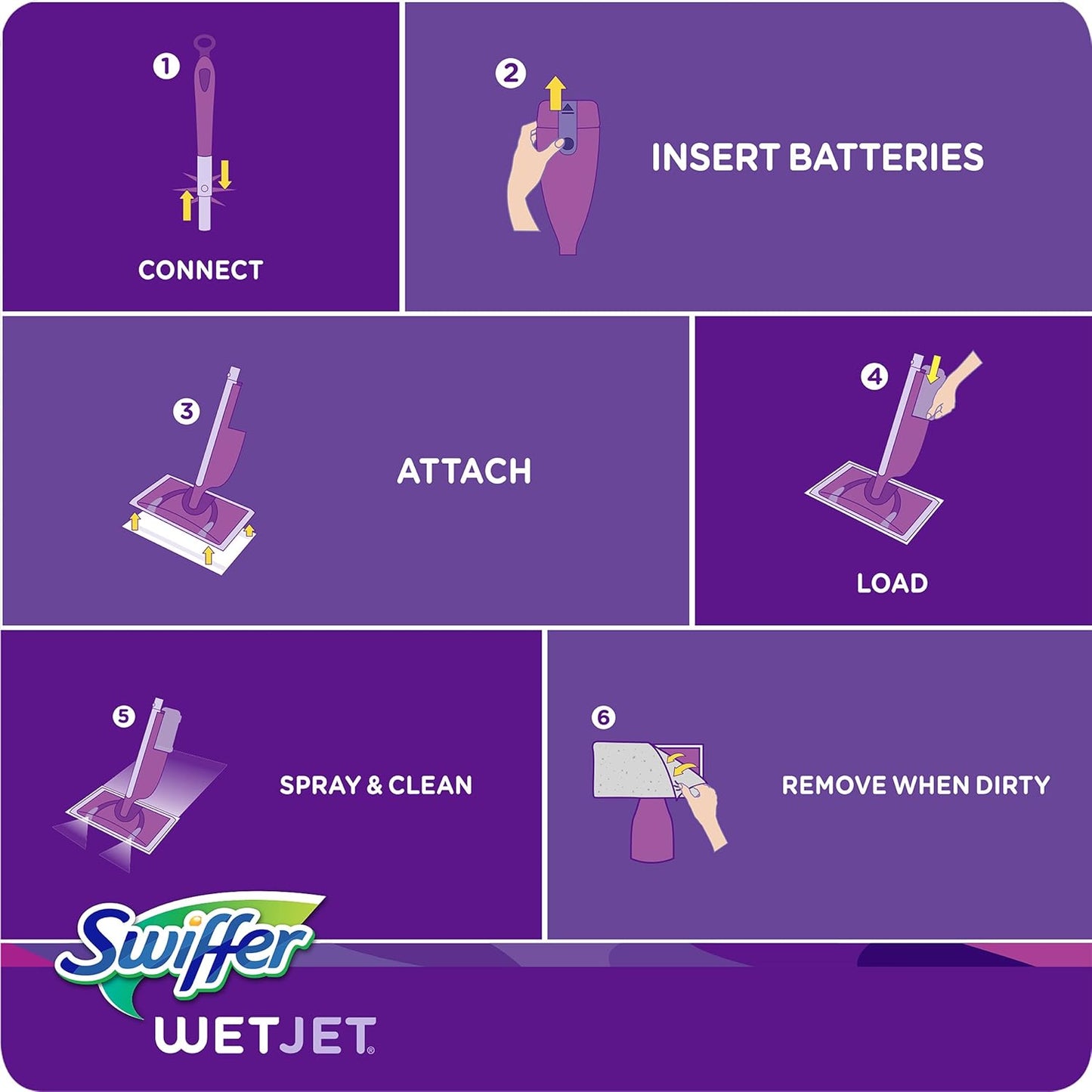 Swiffer WetJet Refill Pads – Home Office Floor Refresh Between Calls, Quick Multi-Surface Mopping