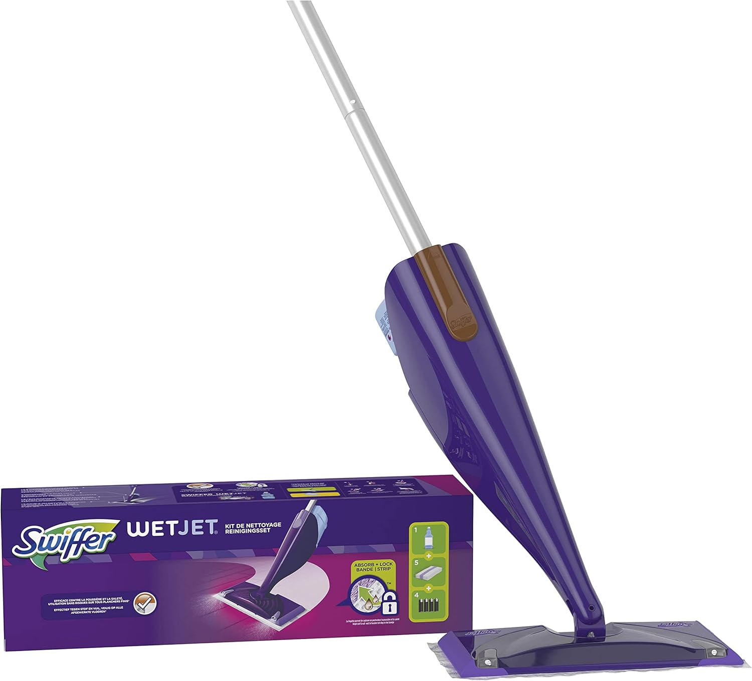 Swiffer WetJet Sleek Spray Mop – Living Room Style Refresh, Slim Modern Design