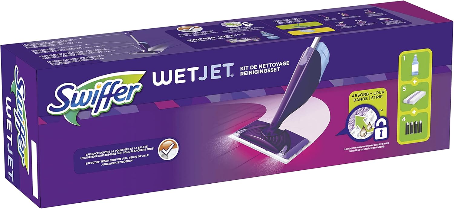 Swiffer WetJet Sleek Spray Mop – Living Room Style Refresh, Slim Modern Design