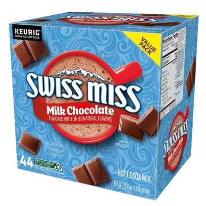 Swiss Miss Hot Cocoa K-Cup Pods – Cozy Stocking Stuffer and Holiday Gift for Her, Milk Chocolate 44 Count