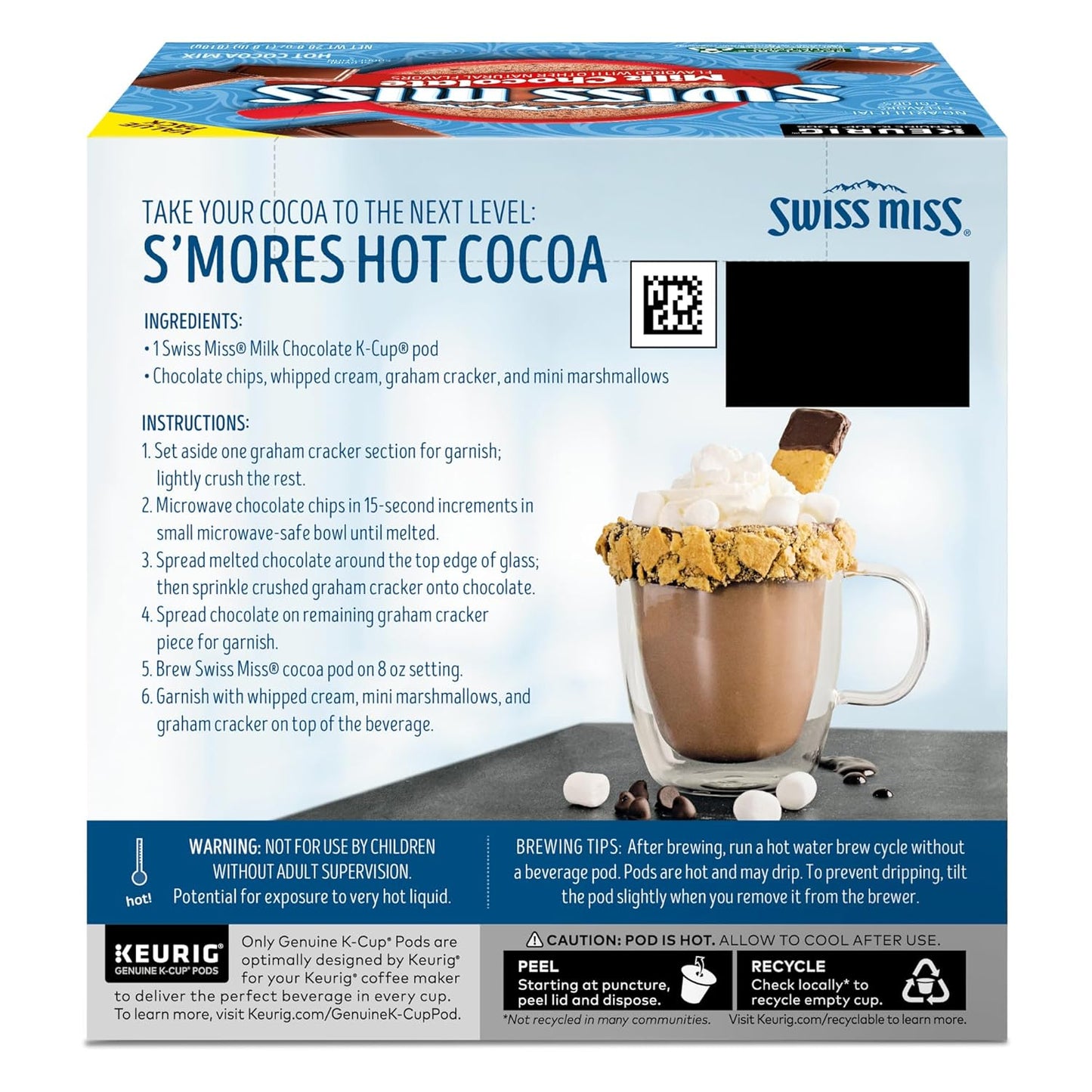 Swiss Miss Hot Cocoa K-Cup Pods – Cozy Stocking Stuffer and Holiday Gift for Her, Milk Chocolate 44 Count