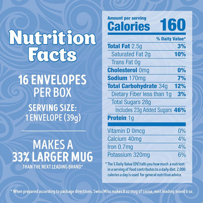 Swiss Miss Milk Chocolate Hot Cocoa Mix – Portable Single-Serve Packets for Camping Trips and Cabin Getaways