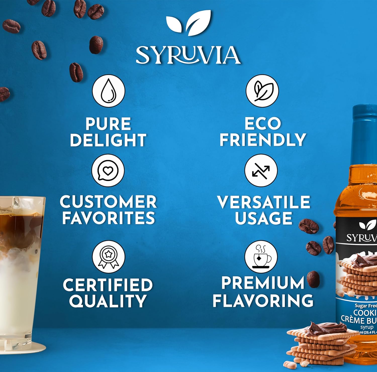 Syruvia Sugar Free Pistachio Latte Syrup – Guilt-Free Self-Care Addition to Your Daily Brew, 25.4 fl oz With Pump