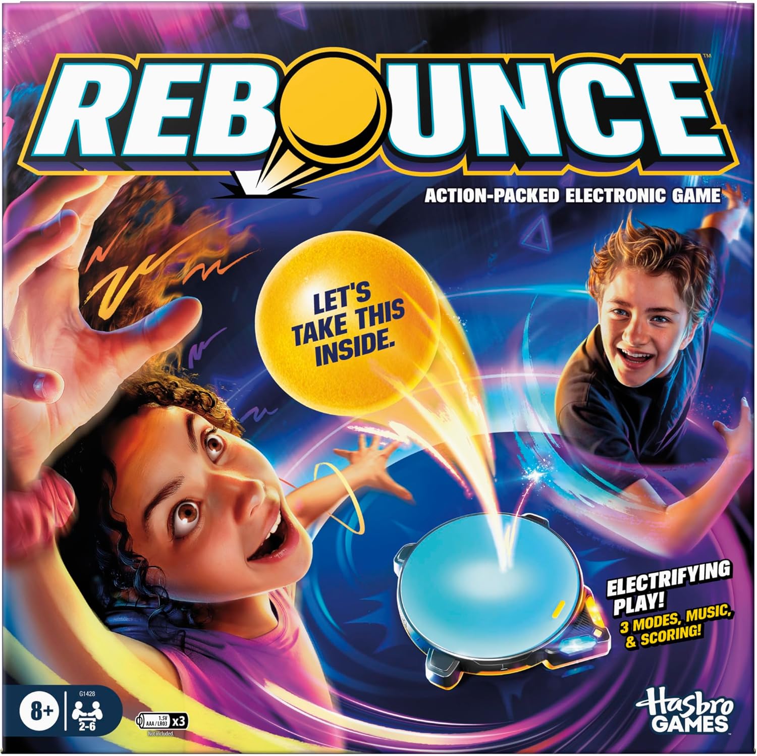 tabletop trampoline-style game unit that bounces a soft foam ball toward opponents