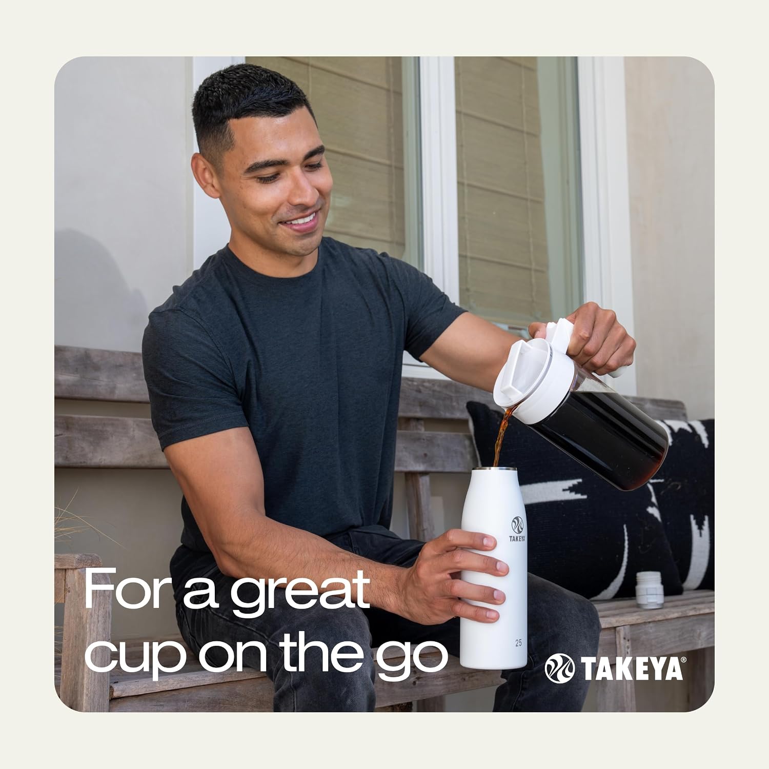 Takeya Cold Brew Pitcher – Gentle Coffee for Gut-Friendly Wellness Routines, Airtight BPA-Free Tritan, 1 Quart