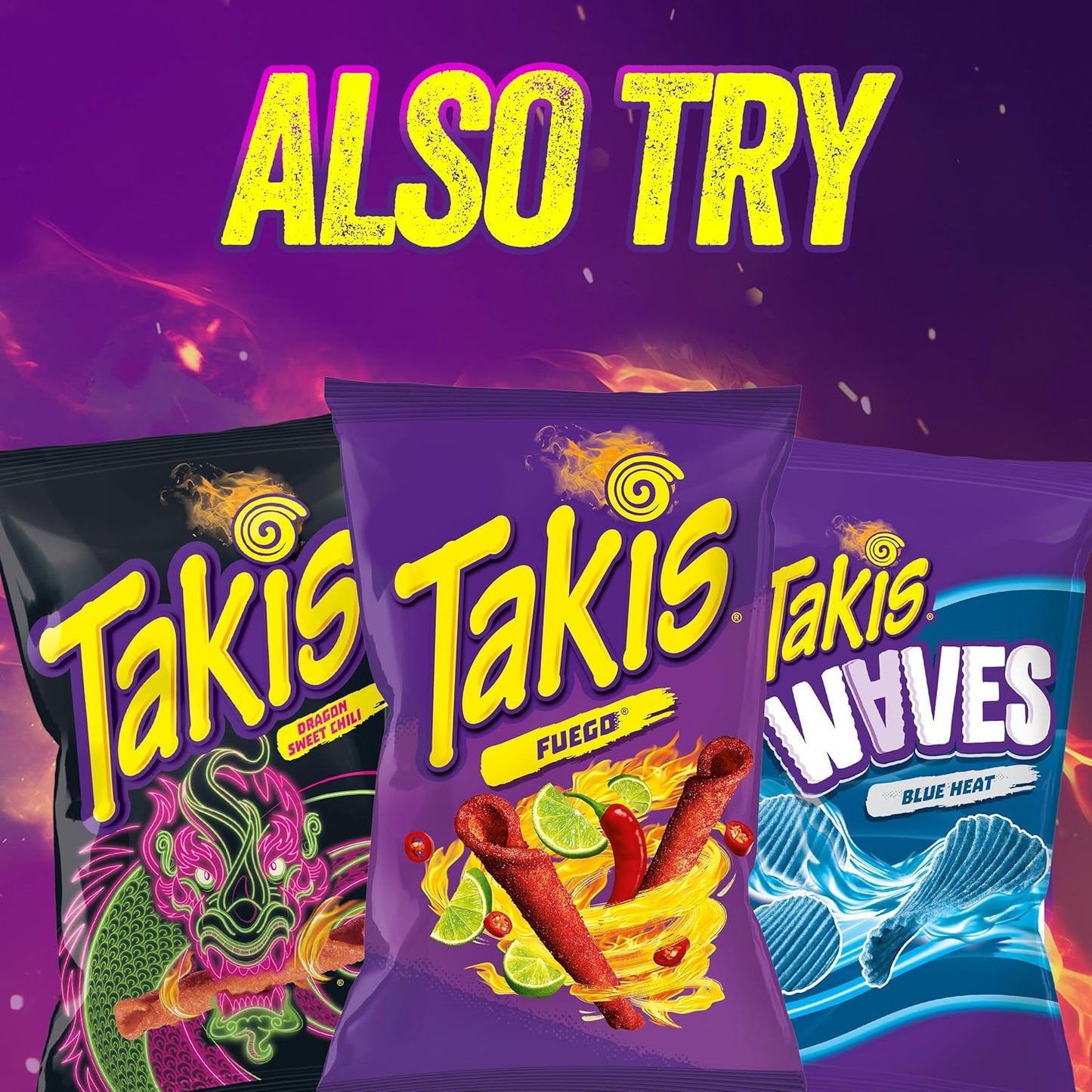 Takis Blue Heat 40 pc Multipack - Portable Extreme Spicy Rolled Tortilla Chips for Camping Trips and Beach Days, Single-Serve 1 oz Bags