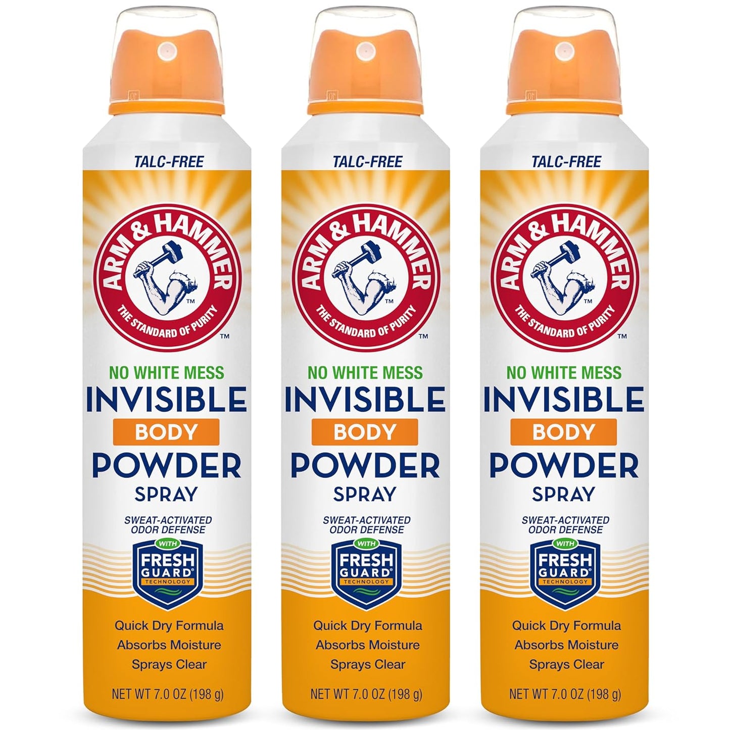 talc-free invisible spray formula that dries clear with no white residue