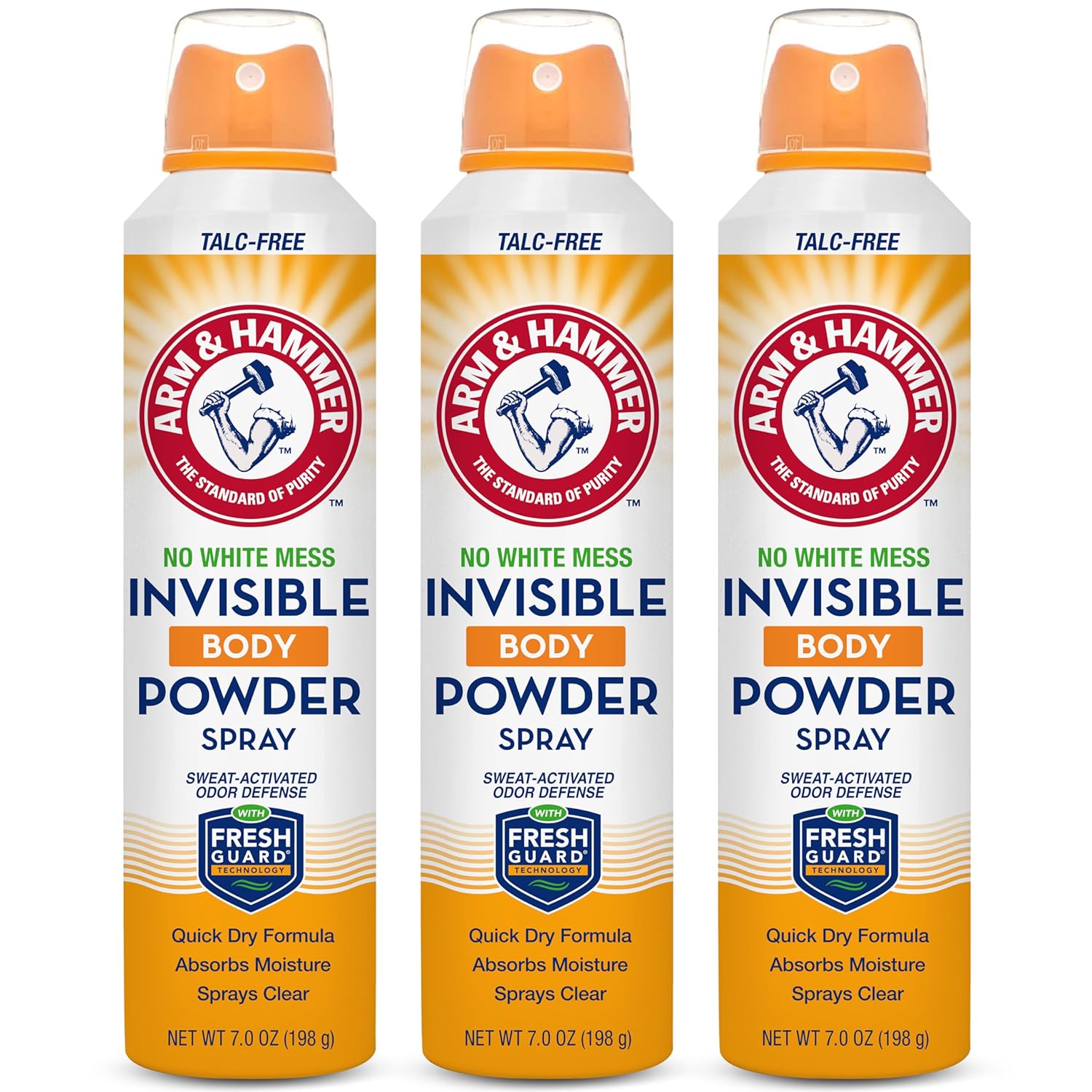 talc-free invisible spray formula that dries clear with no white residue