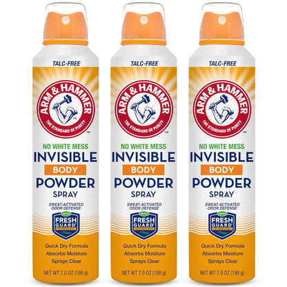 talc-free invisible spray formula that dries clear with no white residue