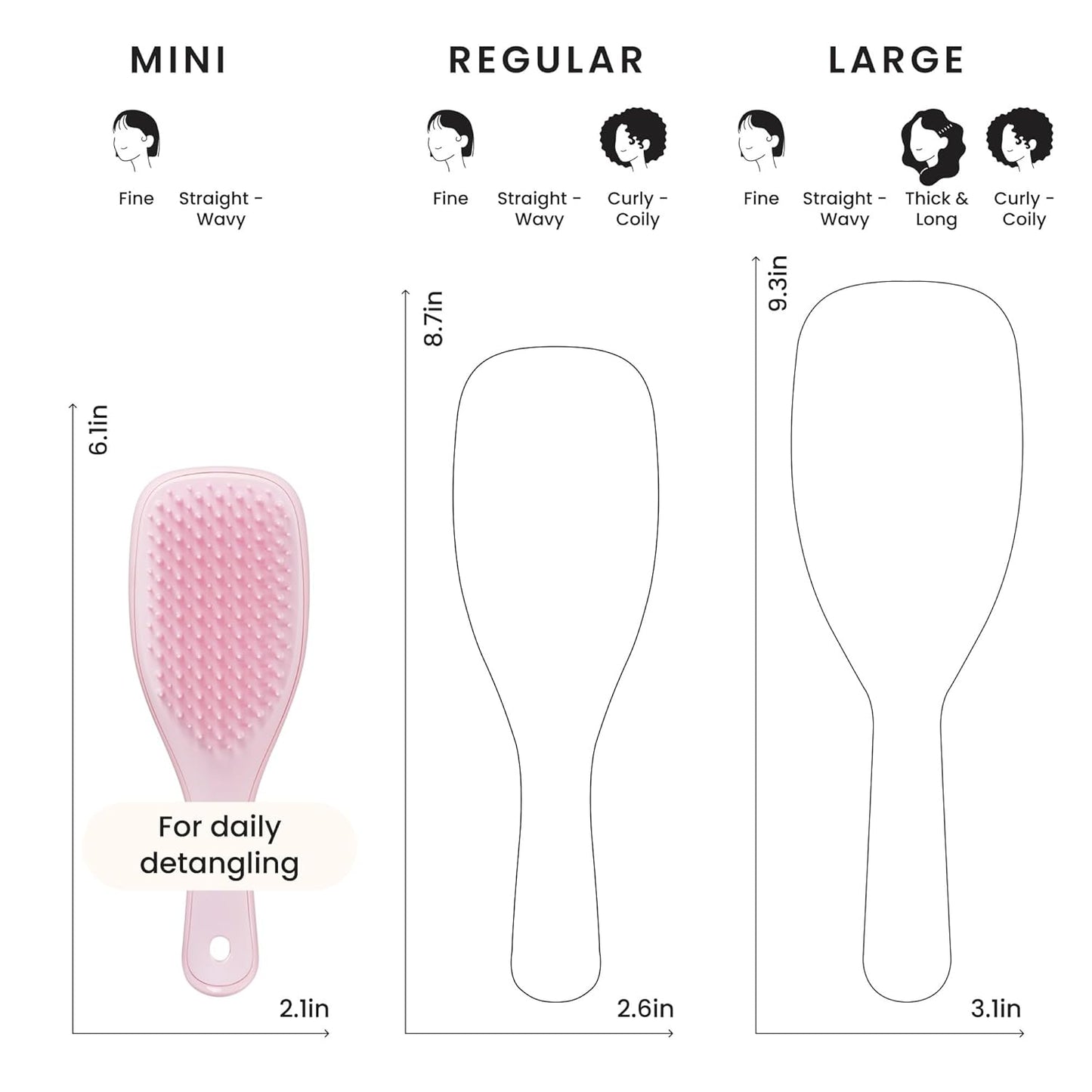 Tangle Teezer Ultimate Detangler Mini – Tear-Free Travel Hair Brush for Kids, Post-Bath Detangling Made Gentle