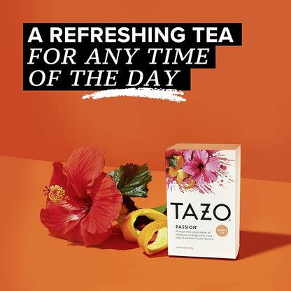 TAZO Passion Herbal Tea – Caffeine-Free Bedtime Ritual for Restful Sleep and Evening Calm