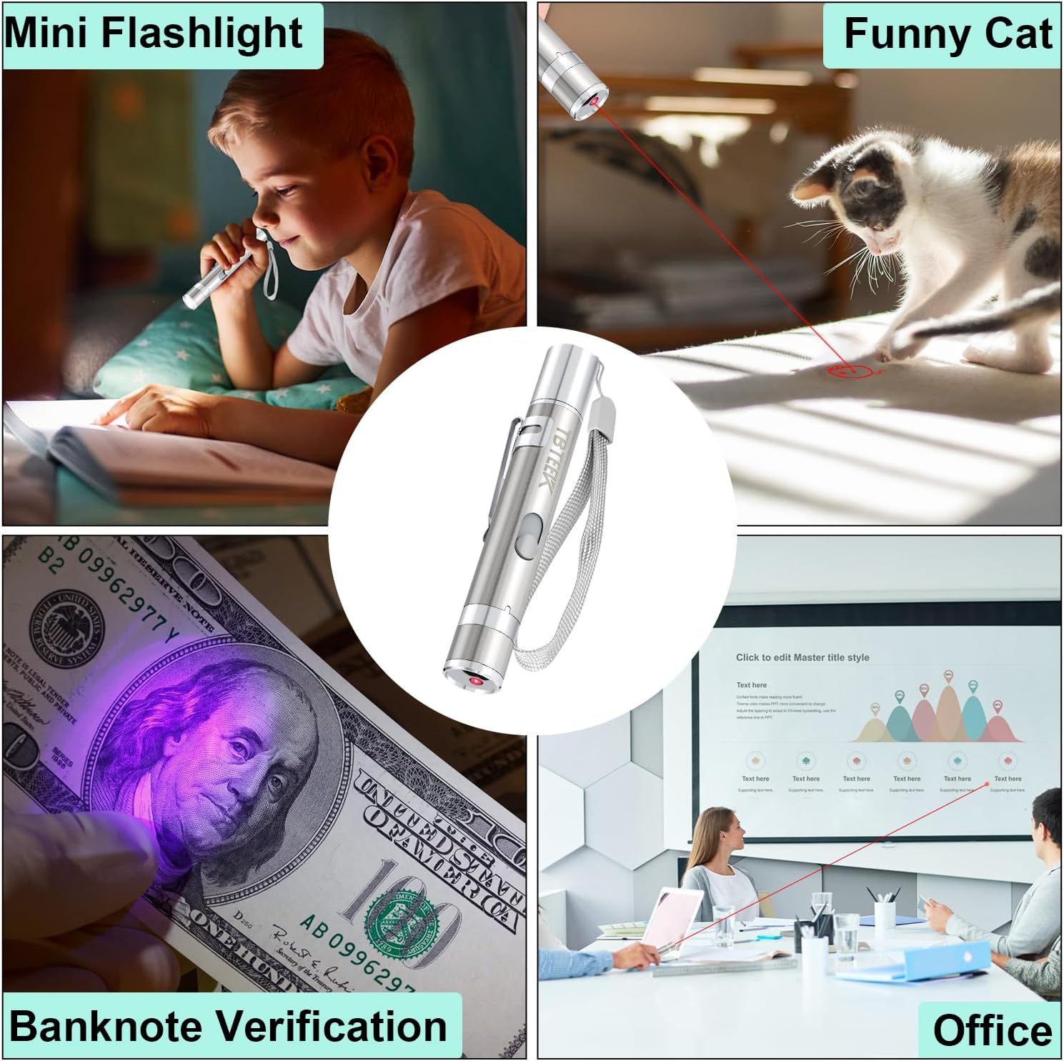 TBTeek Interactive Cat Laser – Pet-Sitter Approved Gift, Stainless Steel Pocket-Size Play Kit