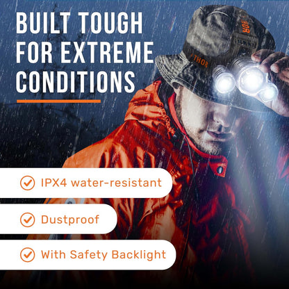 TDC Head Lamp Led Rechargeable - Hands-Free Headlamp for Mechanics, Under-Hood Work, and Garage Jobs