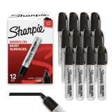 Sharpie King Size Permanent Markers, Chisel Tip, Black, 12 Count - Practical Gift for Crafters, DIYers, and Studio Artists