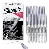 Sharpie Metallic Permanent Markers, Fine Tip, Silver, 12 Count – Creative Gift for Crafters, Scrapbookers, and DIY Hobbyists