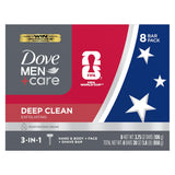 Dove Men+Care Deep Clean Bar Soap – Practical Groomsmen Gift Set, 8-Pack Unscented Cleansing Bars