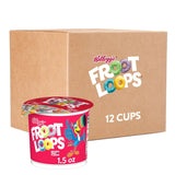 Kellogg's Froot Loops Cereal Cups – Desk-Side Breakfast for Office Workers, 12 Single-Serve Cups