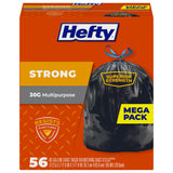 Hefty Strong 30 Gallon Trash Bags to Power Through Landlord Turnovers, Bulk Heavy Duty Black