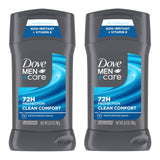 Dove Men+Care Antiperspirant Stick Clean Comfort – Practical Valentine's Day Gift for Him, 72-Hour Odor Protection with 1/4 Moisturizing Cream, Twin Pack 2.7 oz