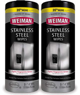 Weiman Stainless Steel Cleaner Wipes - Thoughtful Housewarming Gift for New Homeowners, 30-Count Anti-Fingerprint Canister