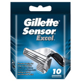 Gillette Sensor Excel Razor Blades for Men – 10-Pack Refills for a Calming Morning Shave Ritual, Less Irritation Cartridges