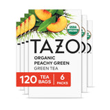TAZO Organic Green Tea Peachy Green – Desk-Side Workday Pick-Me-Up, Individually Wrapped Bags