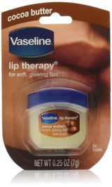 Vaseline Lip Therapy Cocoa Butter 6-Pack – Camping and Patio Mini Lip Balm for Soft Lips on the Go, 0.25 Oz Jars
