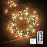 Dailyart 6ft Minimalist Fairy Lights 120 LED – Clean Line Bedroom and Entryway Decor, Warm White Copper Wire