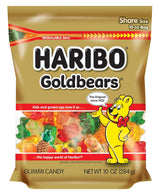 HARIBO Goldbears Gummy Candy – 90 Calorie Mindful Snack for Home Office Desk, 10 oz Resealable Bag
