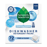 Seventh Generation Dishwasher Pods Free & Clear Scent-Free Dishwashing for Asthma and Allergy Households, Gentle Plant-Powered Clean