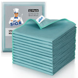 MR.SIGA Ultra Fine Microfiber Cloths for Glass – Home Office Screen and Lens Cleaning, 12-Pack 35 x 40cm