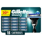 Gillette Mach3 Razor Blades for Men – Calmer Morning Shave Ritual, Lubrastrip Glide Refill Cartridges, 15 Count