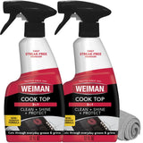 Weiman Cooktop Cleaning Spray & Microfiber Cloth – Non-Toxic Bleach-Free Formula Safer Around Kids and Food Prep