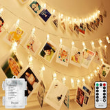 Decute 100 LED Photo Clip String Lights – Clean-Lined Bedroom Gallery, Ultra-Thin Copper Wire 33FT Display