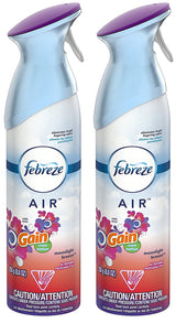 Febreze Air Mist with Gain Island Fresh – Flameless Odor Spray Safe Around Kids, Pets, and During Sleep, 8.8oz, Pack of 2