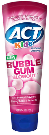 ACT Kids Anticavity Fluoride Toothpaste – Self Care Brushing Routine for Children with Bubble Gum Flavor