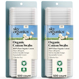 Sky Organics Chlorine-Free Cotton Swabs for Neutral-Toned Vanity Organization and Effortless Daily Use