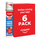 Colgate Kids Bubble Fruit Fluoride Toothpaste Pump Gift Set, 4.4 Oz 6 Pack ADA Accepted Cavity Care for Grandchildren