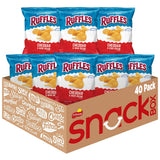 Ruffles Ridged Potato Chips Cheddar Sour Cream Single Serve 1oz Bags 40 Count Tailgate Picnic & RV Travel Snack