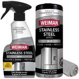 Weiman Stainless Steel Cleaner & Polish Kit – Backyard Patio Grill Care, Weather-Residue Remover for Outdoor Cooking Stations
