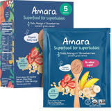 Amara Organic Baby Food Stage 2 Oats & Berries Premium New Parent Gift Basket Addition, 3.5oz 5-Pack