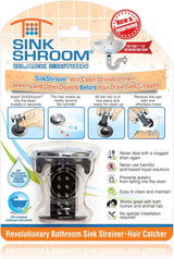 SinkShroom Chrome Edition - Invisible Drain Hair Catcher for Clean, Clutter-Free Bathroom Sinks