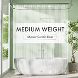 Amazer Clear Shower Liner 48 x 72 - Simple Waterproof PEVA Curtain for Minimalist Bathroom with 3 Subtle Magnetic Weights
