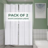 AmazerBath Odor Free PEVA Shower Curtain Liner 2 Pack – Family Safe Bathroom Liner for Kids and Sensitive Skin