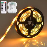 Cordless Battery LED Strip Lights Clean Adhesive Mount for Minimalist Bedroom and Under Cabinet