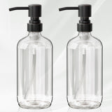 AmazerBath 2 Pack Premium Glass Soap Dispenser – High End Bathroom Upgrade with Multiple Finish Options
