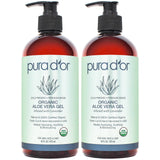 PURA D'OR Organic Aloe Vera Gel – Lavender After Sun Relief for Beach Bag and Poolside