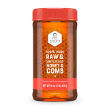 Nate's 100% Pure Honeycomb Honey – 16oz Premium Pantry Present for Mom, Birthdays, and Valentine's Day Gifting