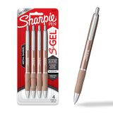 Sharpie S-Gel Gel Pens – Thoughtful Graduation Gift for Students, Champagne Metal Barrel 4 Pack